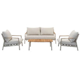 Palmas Alu&Teak Sofa Set 4S Taupe