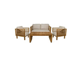 Saint Tropez Teak 4-seater Sofa Set with Coffee Table