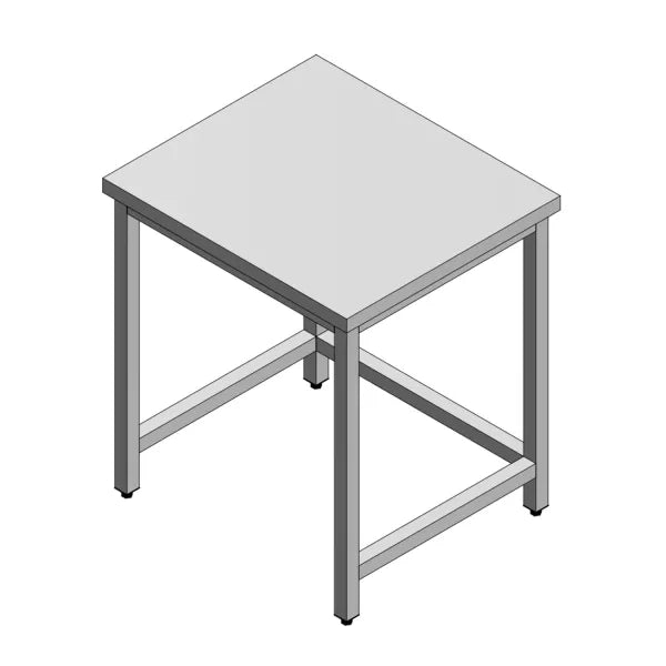 Durable Stainless Steel Table with Open Base - Grade 304 Brushed Finish