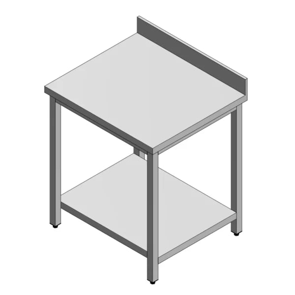 Durable Stainless Steel Work Table with Backsplash and Bottom Shelf - NSF Certified for Commercial Kitchens
