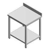 Durable Stainless Steel Work Table with Backsplash and Bottom Shelf - NSF Certified for Commercial Kitchens