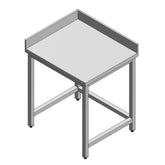 Durable Stainless Steel Table with Splash Guard and Adjustable Base - Ideal for Commercial Kitchens