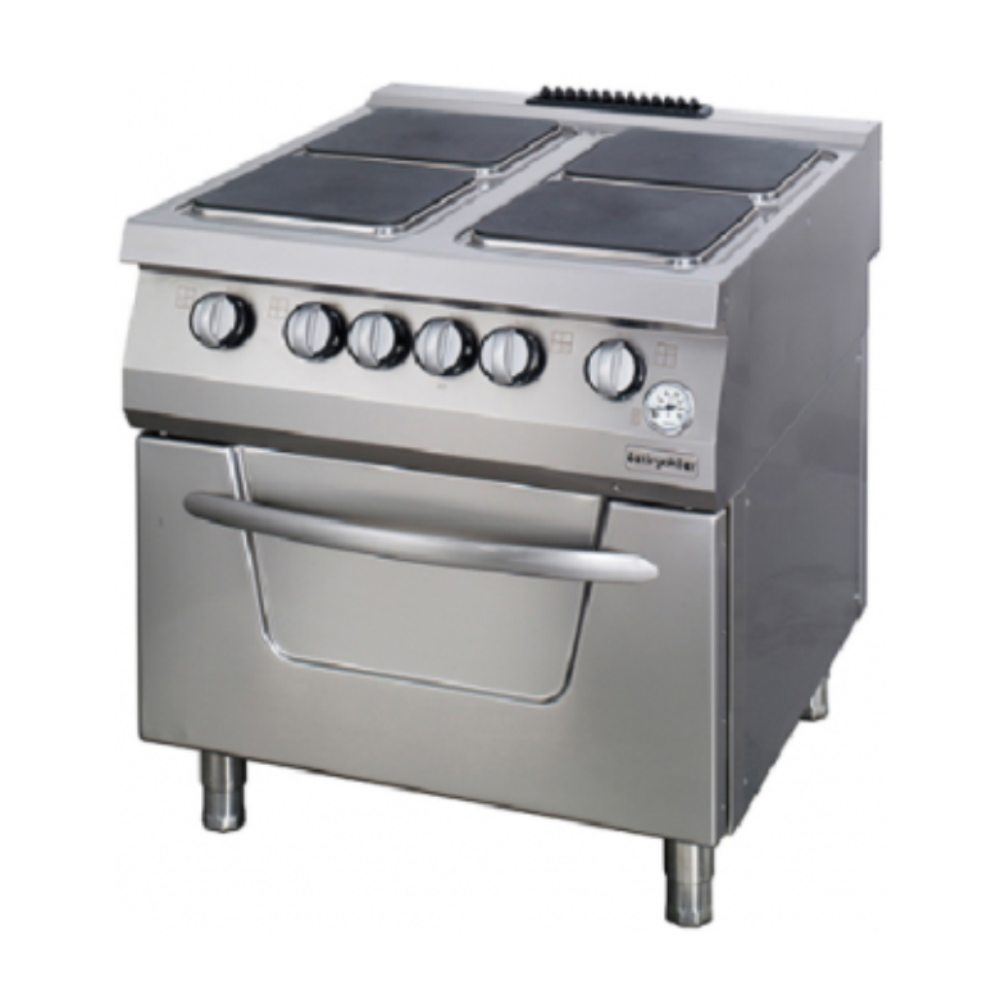 TECNOFRIGO 4 ELECTRIC HOT PLATES RANGE ON ELECTRIC OVEN ITALY - TFCE94 - OSOEF 8090 image 0