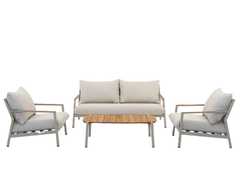 Palmas Alu&Teak Sofa Set 4S Taupe