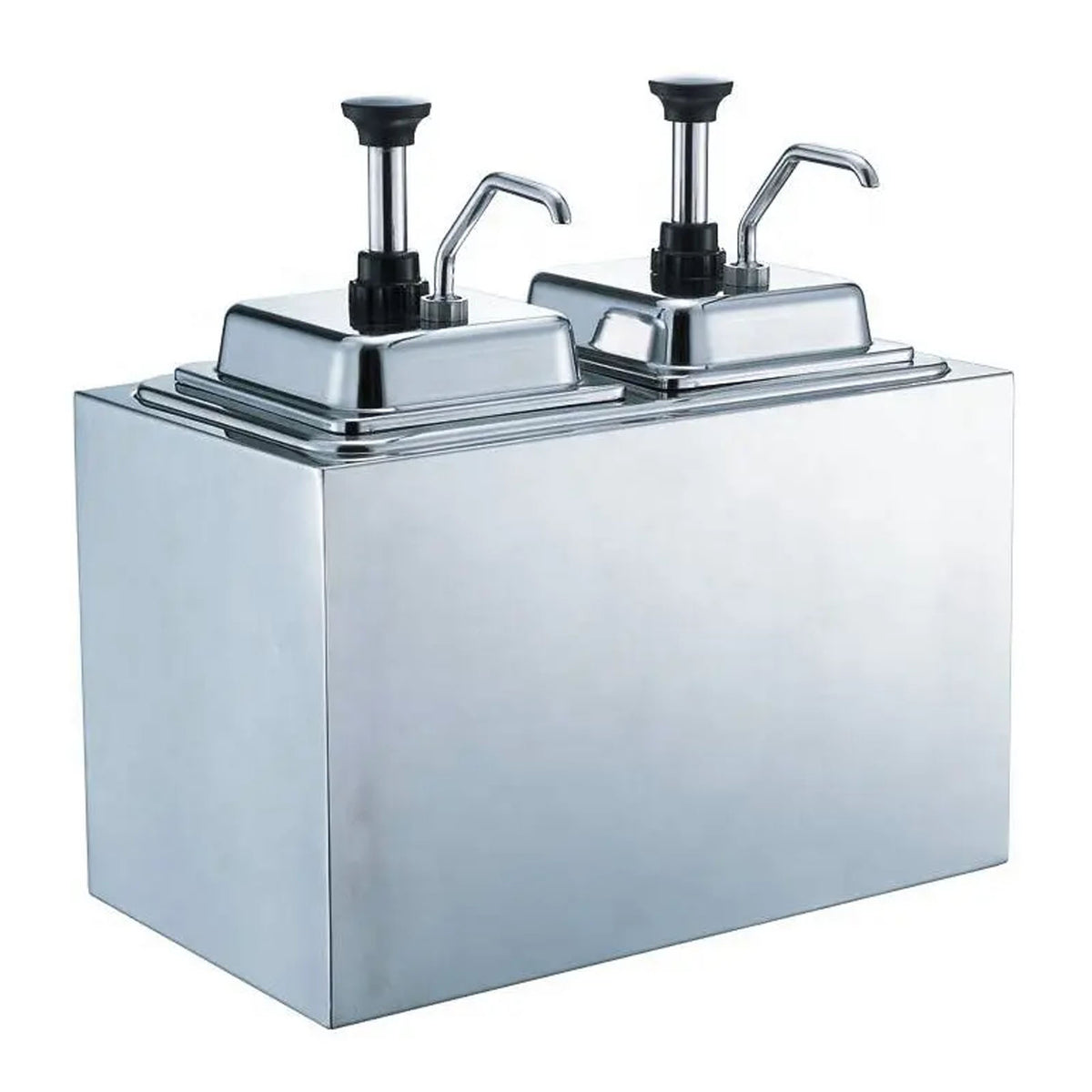 SS SAUCE WARMING PUMP DOUBLE WITH ELECTRIC 2 THE CHEESE L16037 image 0