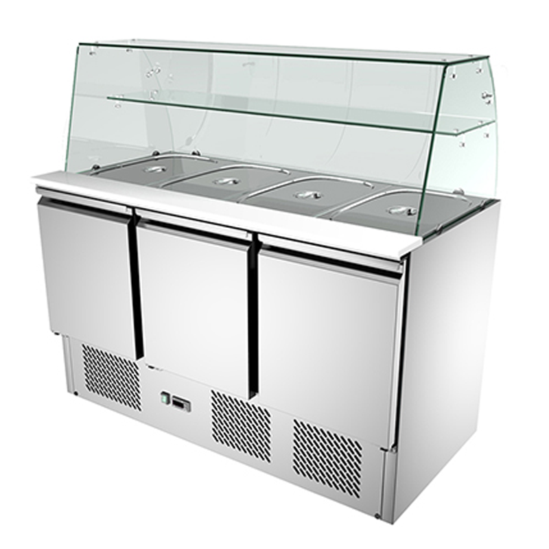 TECNOFRIGO Counter Chiller Italy 3door open Salad Bar & Glass+TFS903T image 0