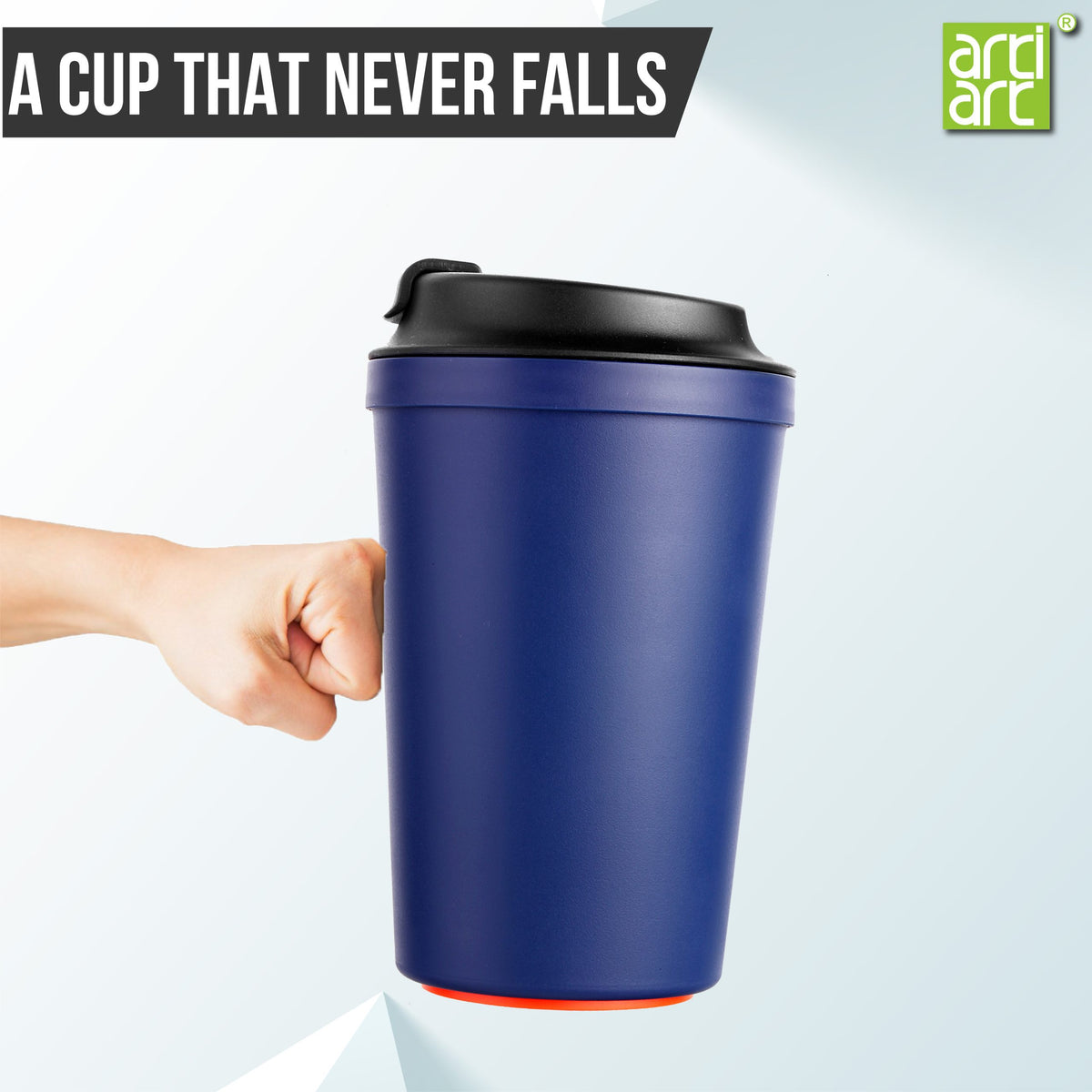 340ml DARK BLUE IDEA CAFE COFFEE MUG - SUCTION TECHNOLOGY BPA TOXIC FREE image 0