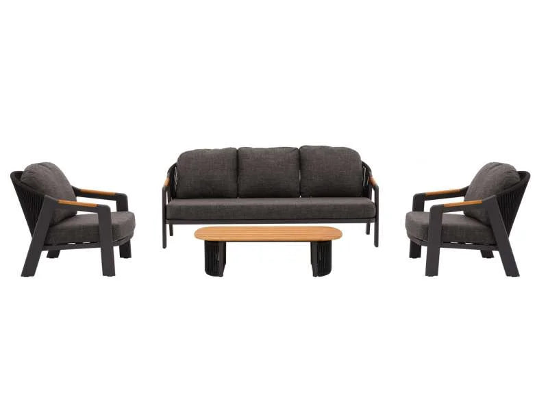 Copenhagen Alu&Teak Sofa Set 5S Grey