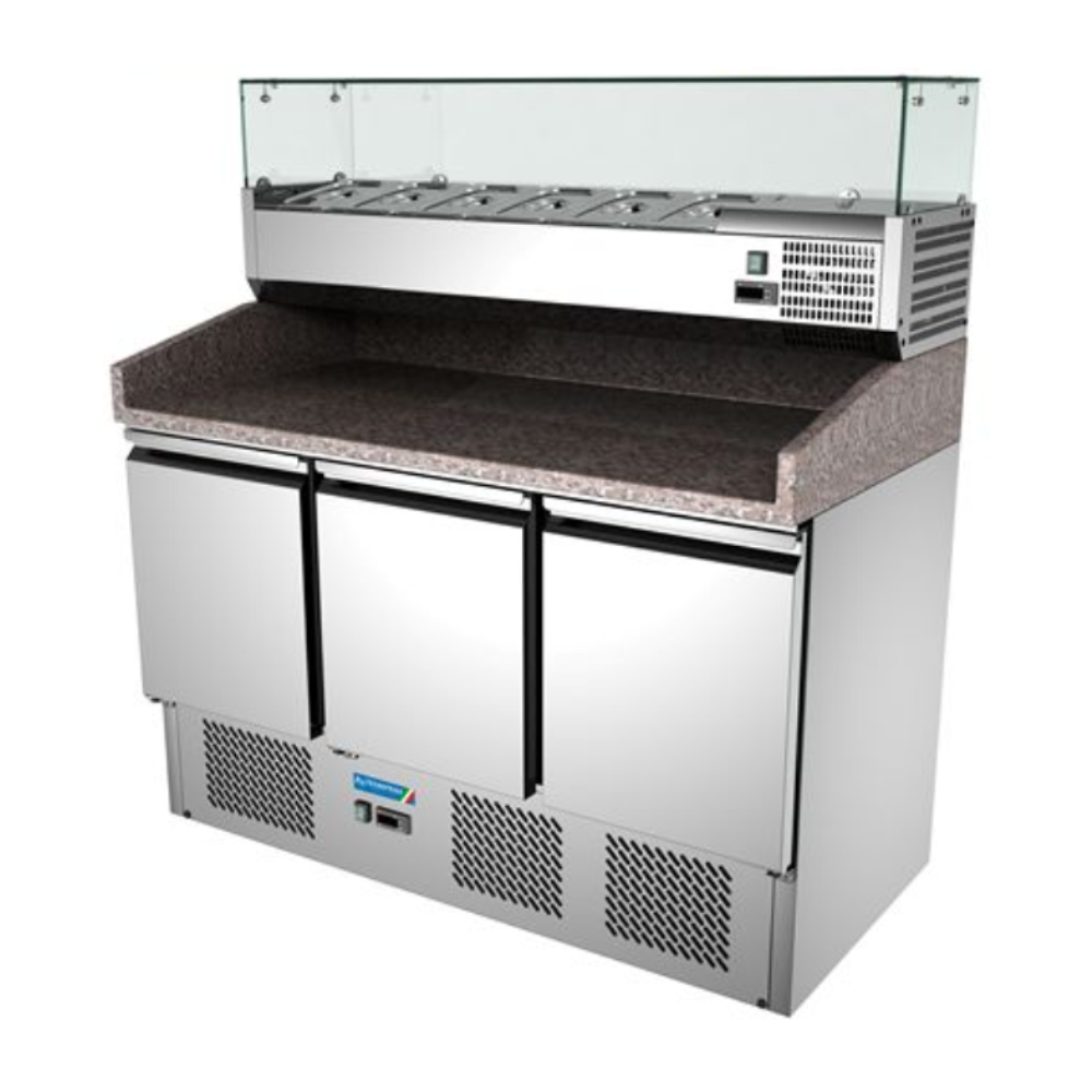 TECNOFRIGO PIZZA PREP STATION WITH SALAD BAR TOP TFPZ903/380 image 0