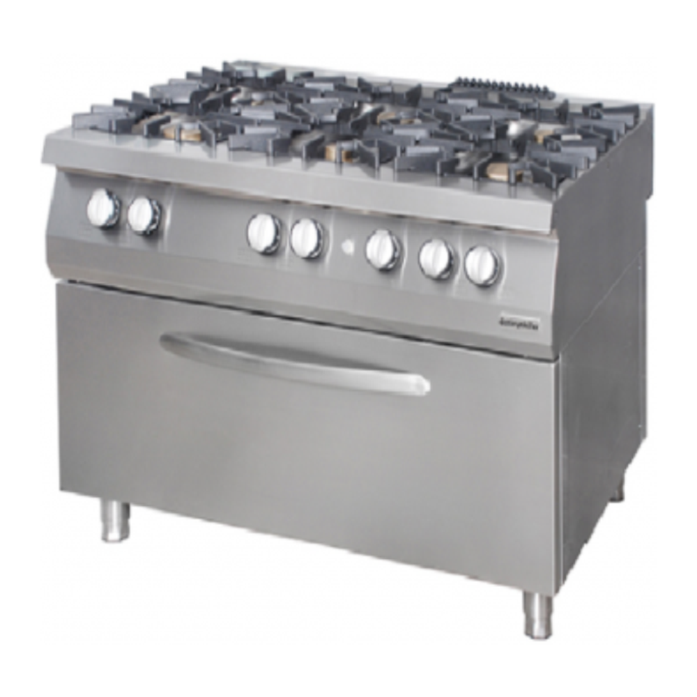 TECNOFRIGO GAS COOKER 6 BURNER ON OVEN - TFCG96M image 0