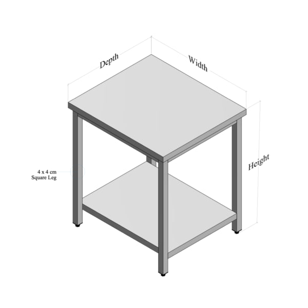 Durable Stainless Steel Commercial Kitchen Table with Adjustable Shelf