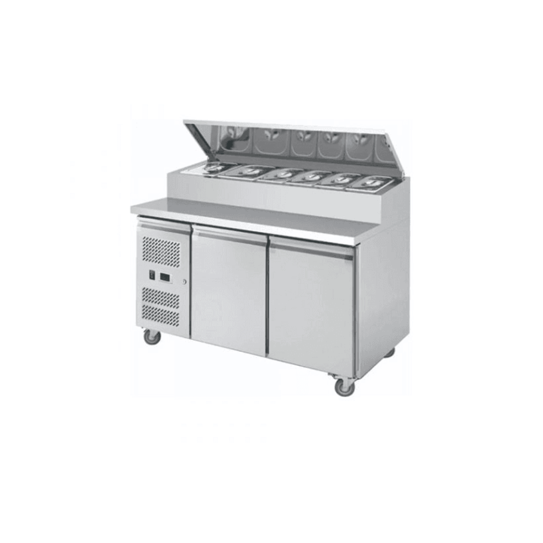 SH 2000/700 Commercial Sandwich & Salad Prep Table | 400L 2-Door Refrigerated Counter | 1360mm