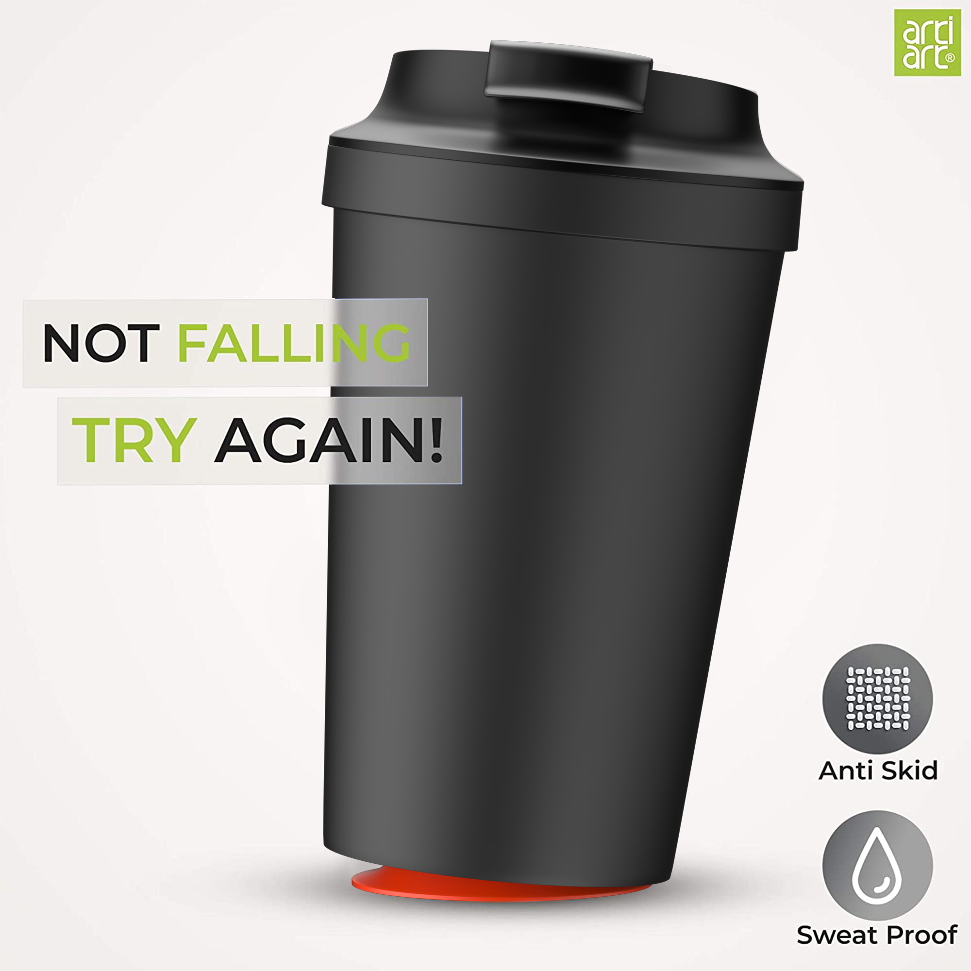 340ml BLACK IDEA CAFE COFFEE MUG - SUCTION TECHNOLOGY BPA TOXIC FREE image 0