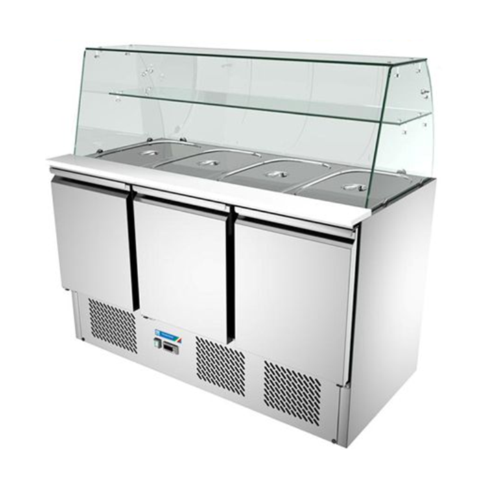 TECNOFRIGO SALAD COUNTER CHILLER 3 DOORTOP WITH GLASS - TFS903T image 0