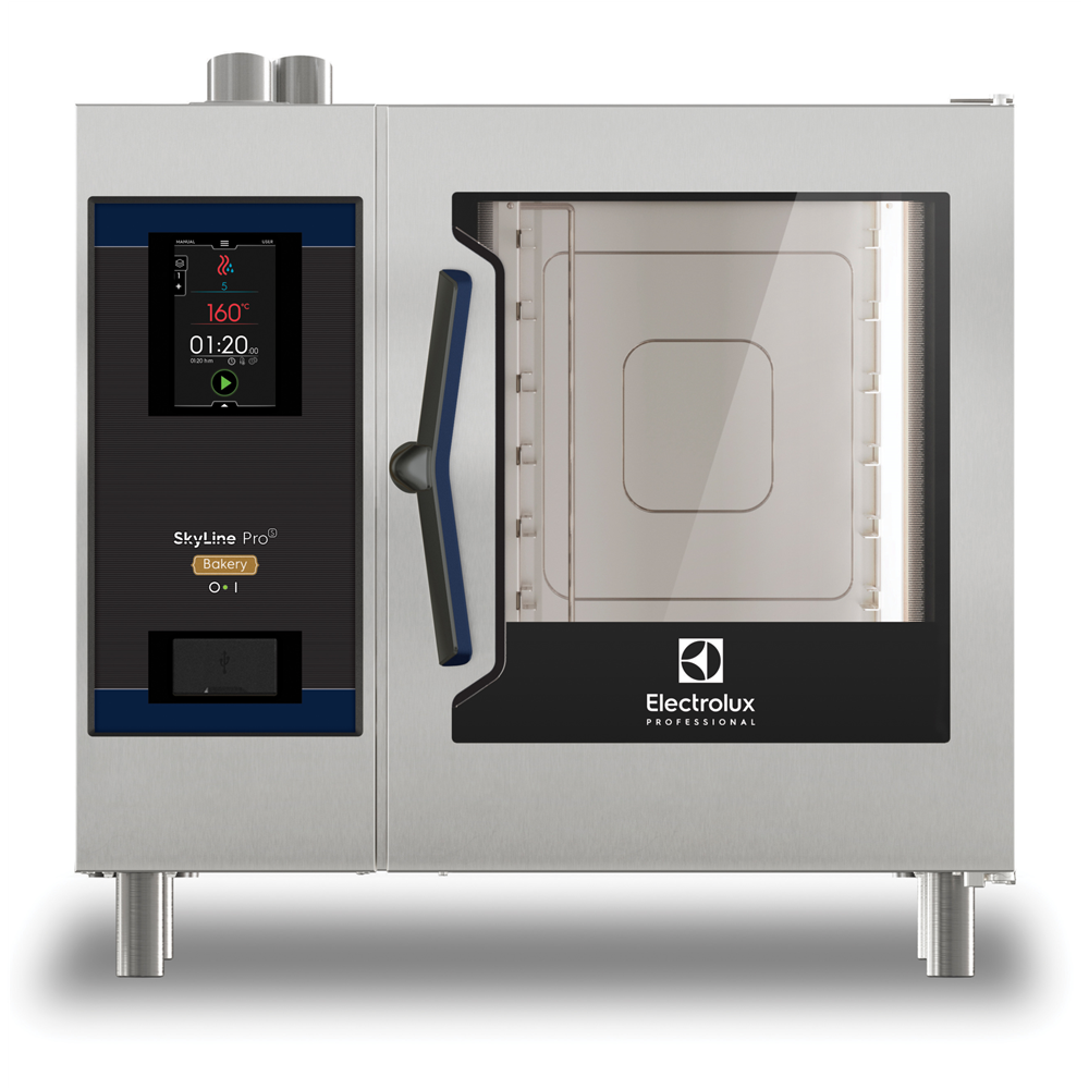 ELECTROLUX SKYLINE PRO COMBI OVEN 6 GN 1/1 GAS. BOILER OPEN BASE WITH TRAY SUPPORT ECOG61K2H0 image 0