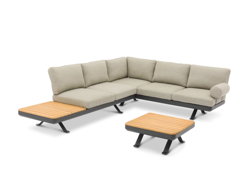 Orlando Charcoal 5-Seater Modular Sofa with Coffee Table