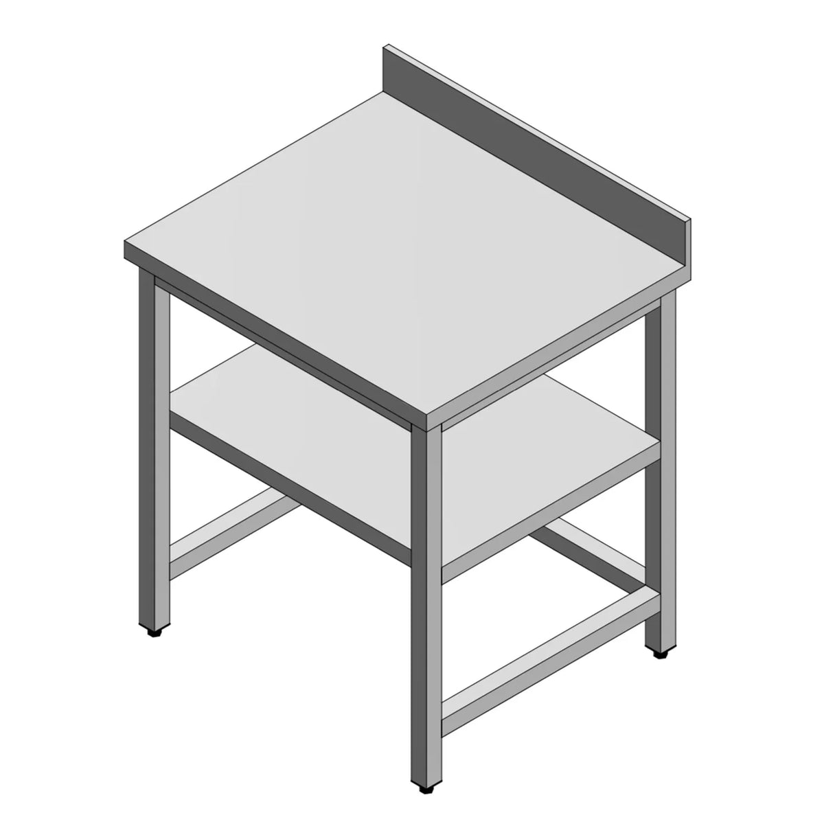 Durable Stainless Steel NSF Certified Commercial Kitchen Prep Table with Backsplash and Middle Shelf - Open Base Design for Easy Access