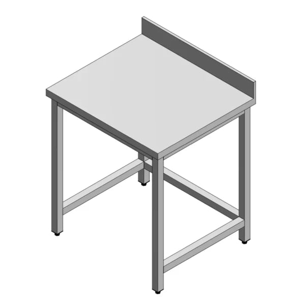 Durable Stainless Steel Commercial Table with Backsplash - Open Base Design
