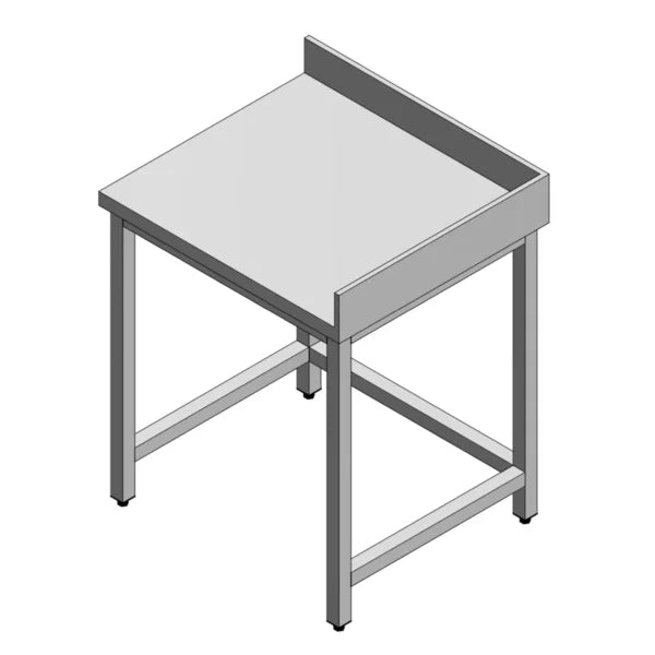 Durable Stainless Steel Commercial Kitchen Table with Rear and Right Side Splash - Open Base