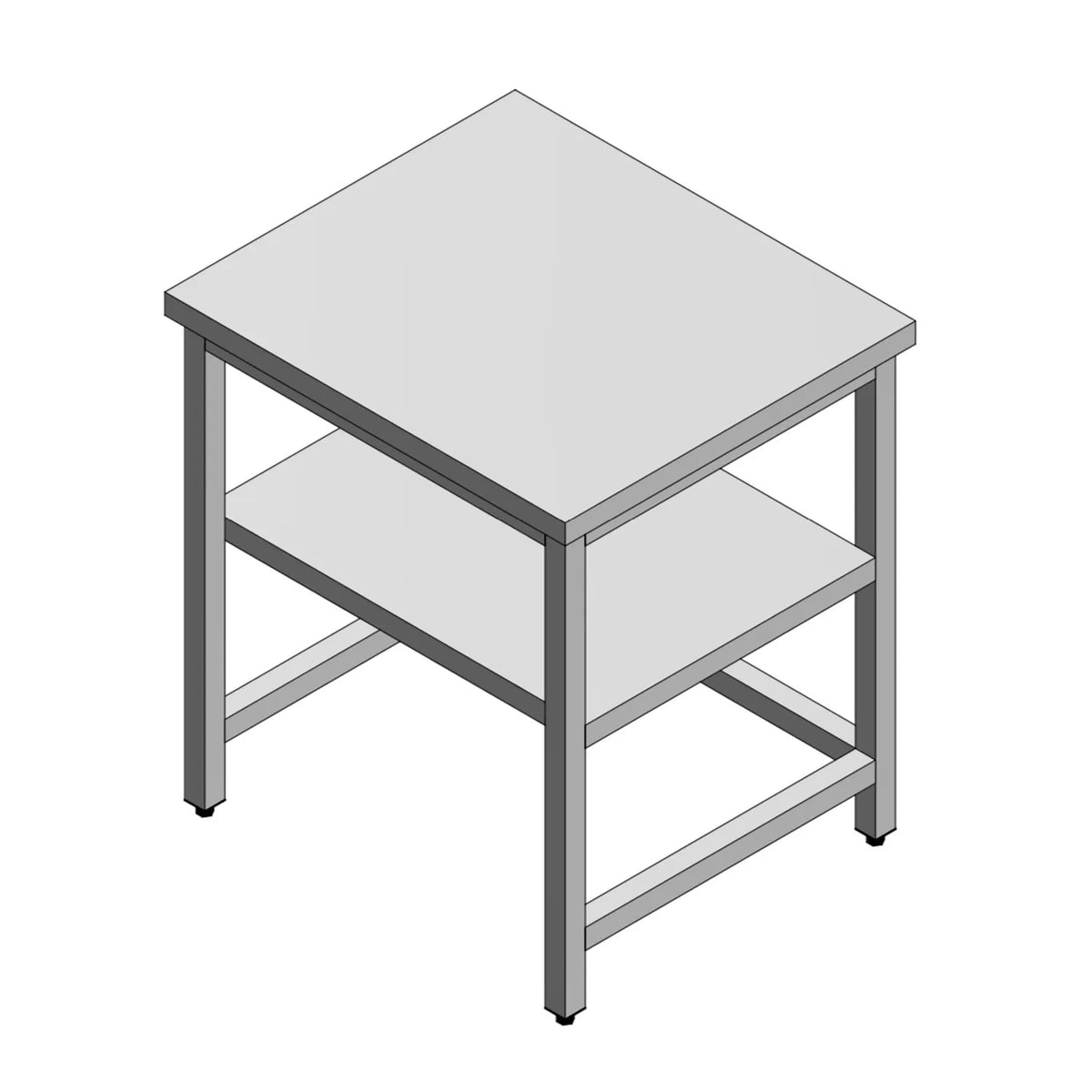Durable Stainless Steel Table with Convenient Middle Shelf and Sturdy Open Base - Ideal for Commercial Kitchens and Workshops